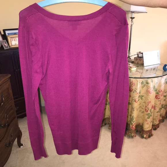 LOFT Purple V-neck Sweater - Picture 3 of 4